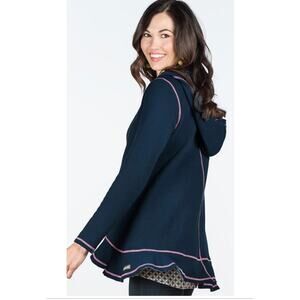 Matilda Jane Sweater Women S Teal Pink Terry Be Present Hoodie Fleece Full Zip